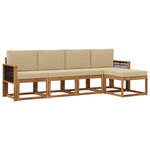vidaXL Ensemble de canapés d'extérieur 5 pc Naturel et Beige Polyester