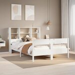 vidaXL Lit bibliothèque sans matelas blanc 120x190 cm bois pin massif