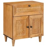 vidaXL Table de chevet avec tiroir Marron clair 50 x 33 x 60 cm
