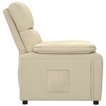 vidaXL Fauteuil inclinable Crème Tissu