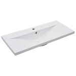 vidaXL Lavabo encastré 91 x 39 5 x 18 5 cm Céramique Blanc