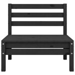 vidaXL Salon de jardin 8 Pièces Noir Bois de pin massif