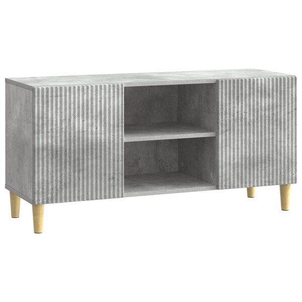 vidaXL Meuble TV 102 x 34 5 x 50 cm Gris béton Bois d'ingénierie