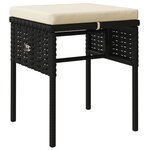 vidaXL Salon de jardin 6 Pièces avec coussins Noir Résine tressée