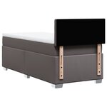 vidaXL Sommier à lattes de lit avec matelas Gris 100x200 cm Similicuir