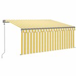 vidaXL Auvent rétractable automatique avec store 3x2 5m Jaune et blanc