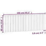 vidaXL Tête de lit murale Noir 166x3x60 cm Bois massif de pin