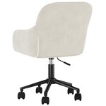vidaXL Chaise pivotante de bureau Crème Velours