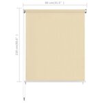 vidaXL Store roulant d'extérieur Crème 80x230 cm PEHD