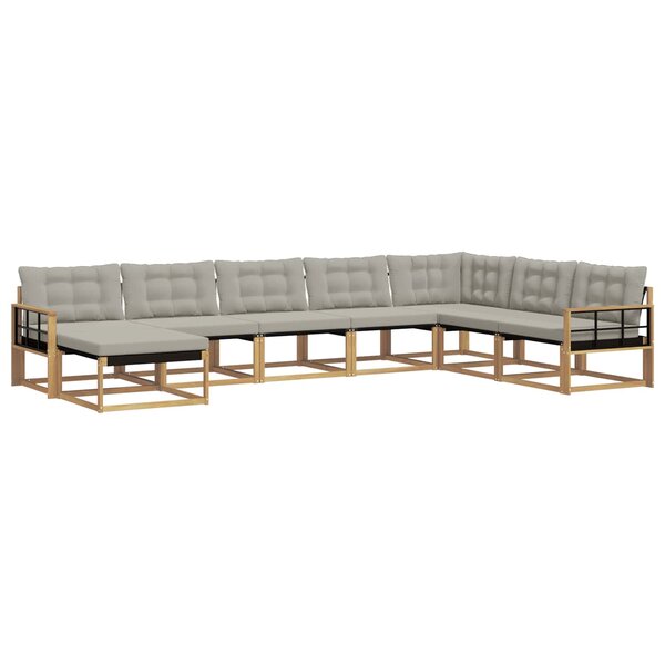 vidaXL Ensemble de canapés d'extérieur 8 pc Blanc et gris clair
