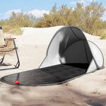 vidaXL Tente de plage gris escamotable imperméable