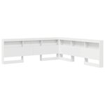 vidaXL Tête de lit de rangement Blanc 200 cm Bois d'ingénierie
