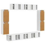 vidaXL Meuble TV 8 Pièces Blanc