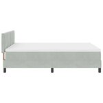 Lit Box Spring vidaXL avec Matelas et Lumière LED Gris clair 160x200 cm Velours