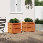 vidaXL Jardinières 2 Pièces cire marron bois de pin massif