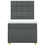 vidaXL Sommier à lattes de lit avec matelas Gris foncé 90x200 cm Tissu