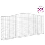 vidaXL Paniers à gabions arqués 5 Pièces 400x30x160/180 cm Fer galvanisé