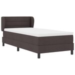 vidaXL Lit boxspring avec matelas Marron foncé 90 x 190 cm tissu