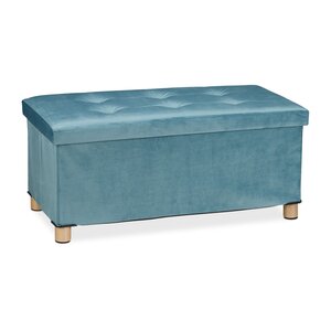 Banquette de rangement en velours matelassée 34 x 76 x 38 cm espace de stockage polyvalent style moderne en velours gris 13_0010921