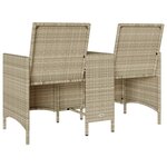 vidaXL Canapé de jardin 2 places avec table et coussins résine tressée