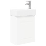 vidaXL Meuble de salle de bain avec robinet Blanc 45 5 x 22 5 x 84 cm