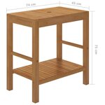 vidaXL Armoire de toilette Teck solide et lavabo en pierre de rivière