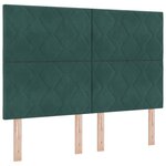 vidaXL Tête de lit Montage mural Géométrique Vert foncé 144 cm Velours