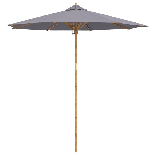 vidaXL Parasol de jardin Ø 240 x 260 cm Bambou Rond Gris foncé