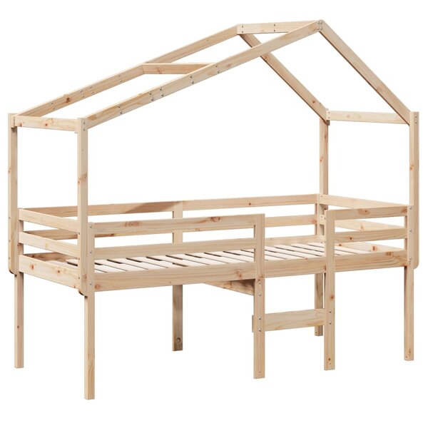 vidaXL Lit haut avec toit 80x200 cm bois de pin massif