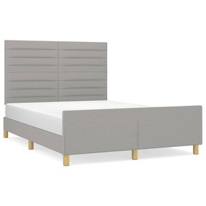 vidaXL Cadre de lit sans matelas gris clair 140x200 cm tissu