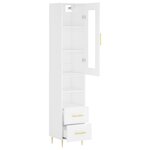 vidaXL Buffet haut Blanc 34 5x34x180 cm Bois d'ingénierie