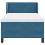 vidaXL Lit à ressorts avec matelas Bleu foncé 190 x 90 cm Polyester