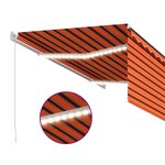 vidaXL Auvent rétractable manuel store LED 3 5x2 5 m Orange et marron