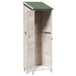 vidaXL Abri de jardin Blanc 59 5 x 56 x 176 5 cm Bois de Sapin Massif