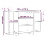 vidaXL Buffet chêne fumé 120x30x75 cm bois d'ingénierie