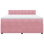 vidaXL Sommier à lattes de lit avec matelas Rose 180x200 cm Velours