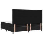 vidaXL Lit à ressorts avec matelas et LED noir 200 x 200 cm en tissu
