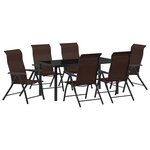 vidaXL Ensemble de salle à manger pour jardin 7 Pièces Marron Poly rotin