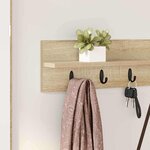 vidaXL Porte-manteau mural Chêne sonoma 100 x 10.5 x 18 cm