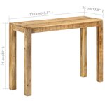 vidaXL Table console 110x35x76 cm Bois de manguier brut