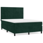 vidaXL Sommier à lattes de lit et matelas Vert foncé 140x190cm Velours