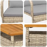 vidaXL Ensemble de jardin Beige polyrotin