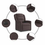 vidaXL Fauteuil inclinable électrique Marron foncé Tissu