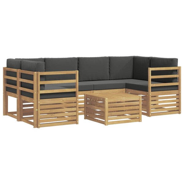 vidaXL Ensemble de canapés d'extérieur 7 pc Blanc et anthracite