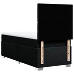 vidaXL Sommier à lattes de lit avec matelas Noir 90x190 cm Tissu