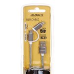 AUTO-T Câble plat 2 en 1 : micro-USB / IPhone 5&6
