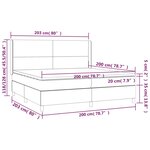 vidaXL Sommier à lattes de lit matelas et LED Gris foncé 200x200 cm