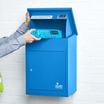 Boîte à colis moyenne 1 porte Bleue à accès frontal Acier galvanisé SMART PARCEL BOX®