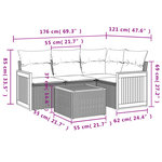 vidaXL Salon de jardin 5 Pièces avec coussins gris résine tressée