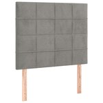 vidaXL Sommier à lattes de lit et matelas Gris clair 80x200 cm Velours